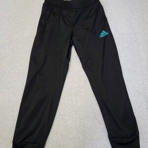 Adidas Joggers Men's Small Classic 3 Stripes 3S Cotton Tapered Leg Black Blue